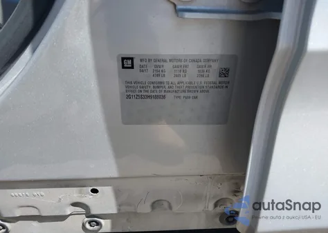 2017 Chevrolet Impala Ls z USA, uszkodzony, nr VIN 2G11Z5S33H9188036